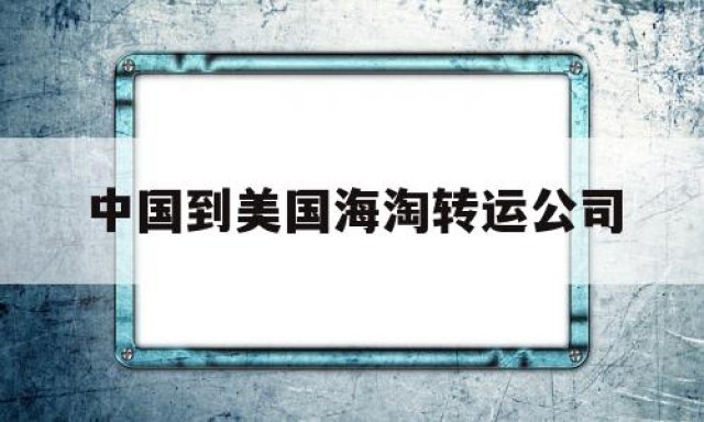 中国到美国海淘转运公司